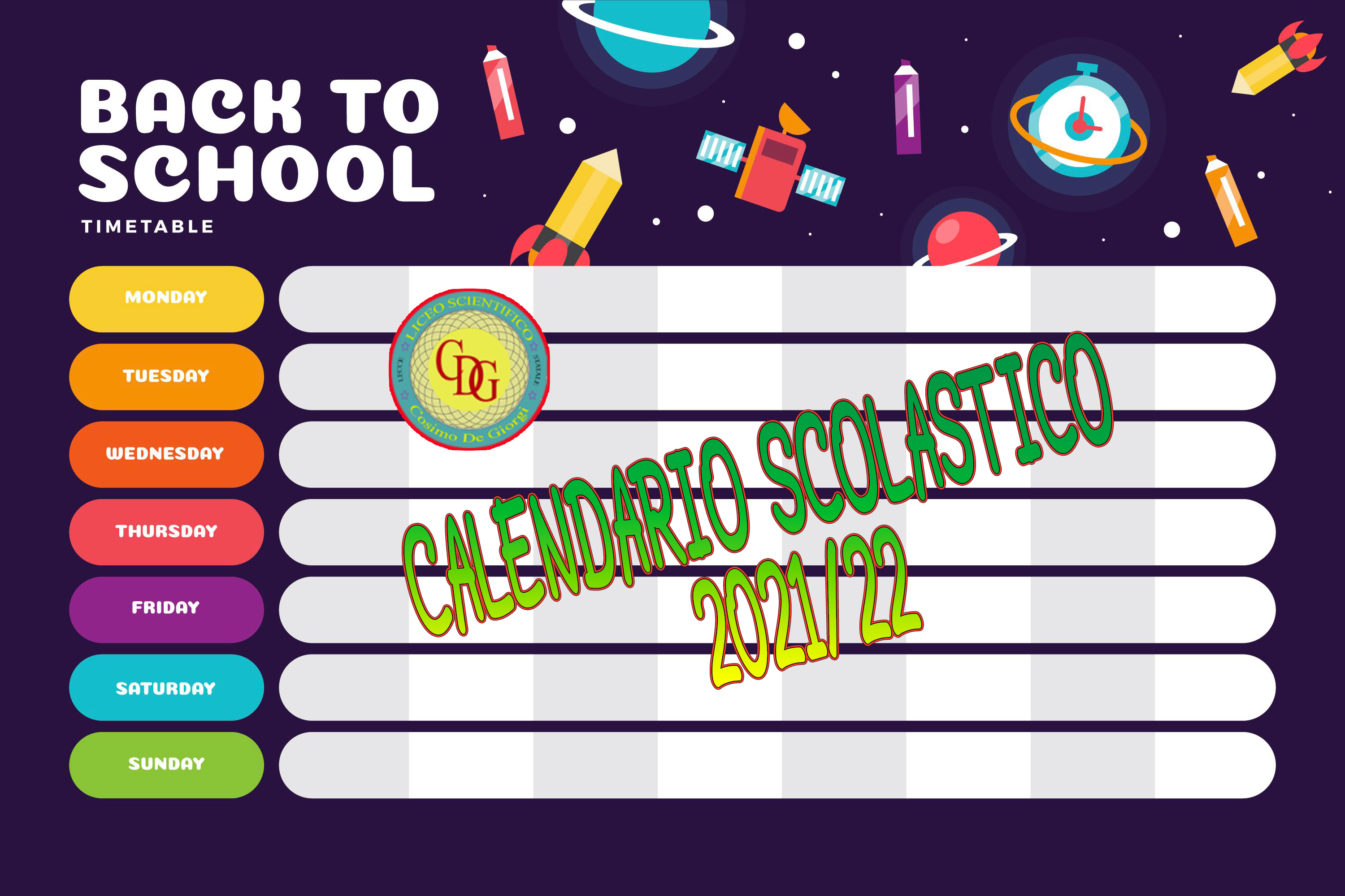 Calendario scolastico 2021-2022 – Liceo Scientifico Cosimo De Giorgi